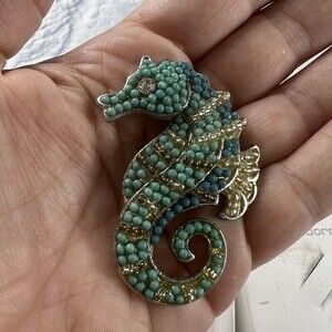 Vintage Liz Claiborne SEAHORSE PIN SIGNED LC FOR LIZ CLAIBORNE--GOOD CONDITION